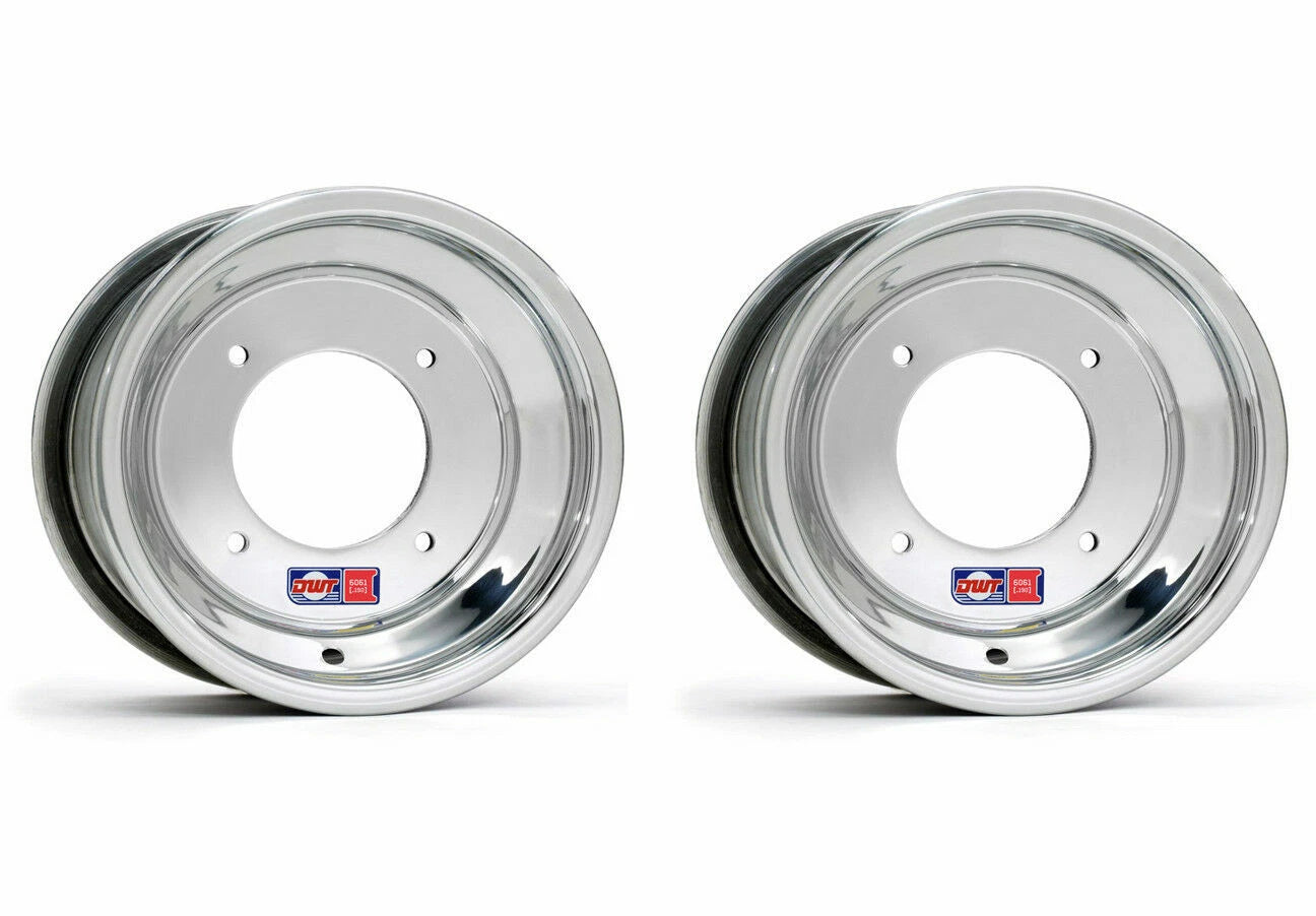 Set of 2 Polished Front Wheels Rims 10" 10x5 4/156 for Yamaha YFZ450 Banshee Raptor