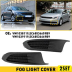 2X Fog Light Lamp Hole Cover with Chrome Trim for Volkswagen Jetta