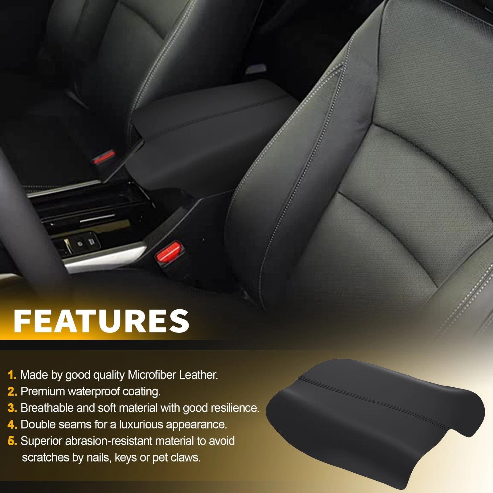Center Console Lid Armrest Leather Replacement for Honda Accord (2013–2017)