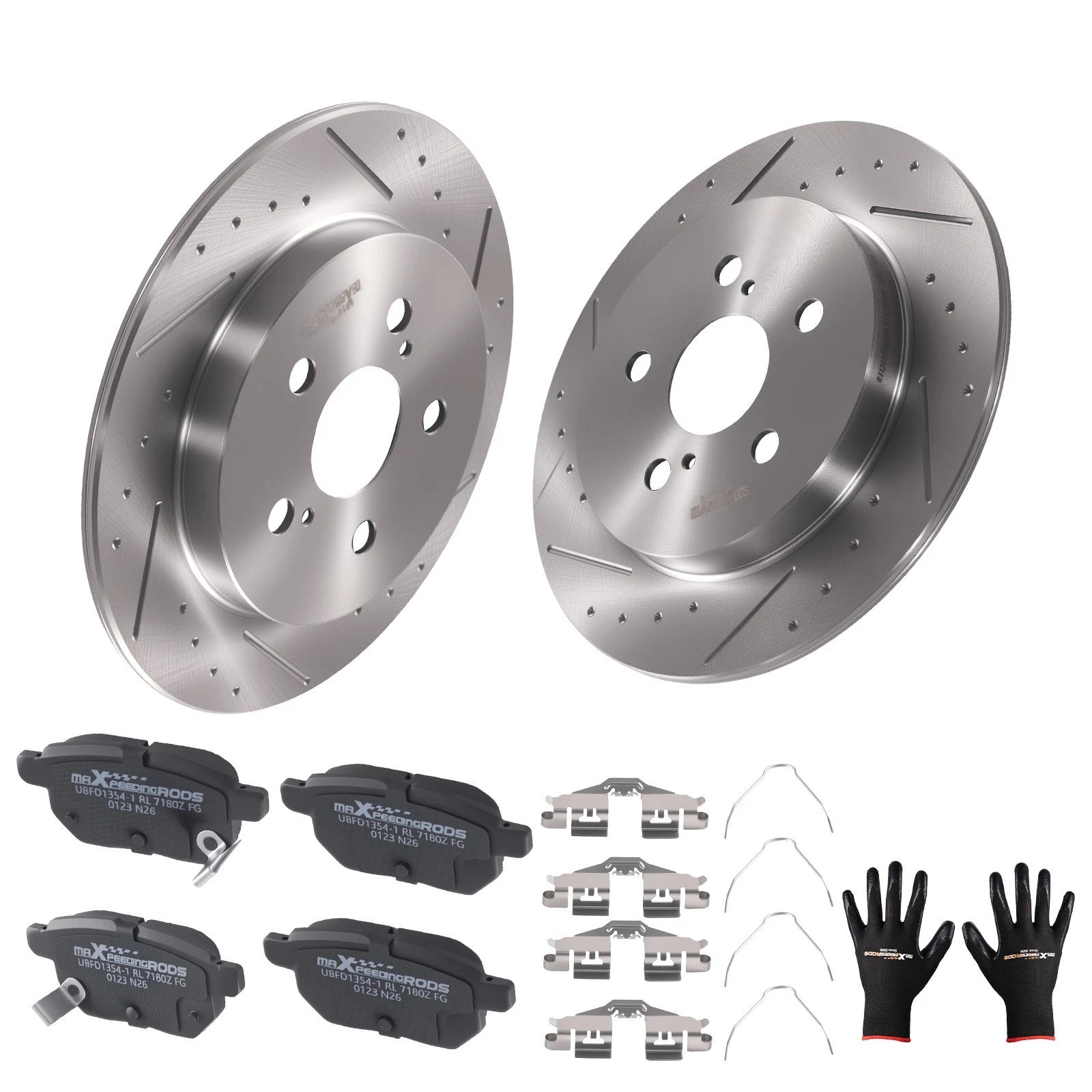 Rear Brake Rotors & Ceramic Pads Kit for Toyota Prius Plug-In (2012–2015) D1423