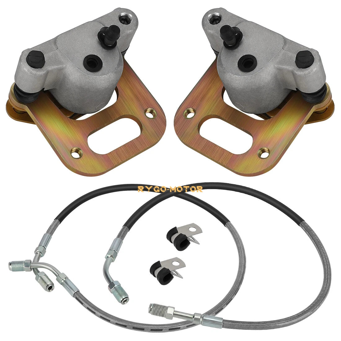 Front Brake Calipers & Hose Lines for Polaris Big Boss 350L 400L 500 6x6 (1993–1999)