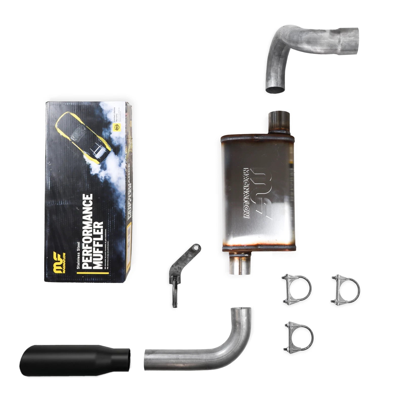 2.5" Single Exhaust Kit for Jeep Wrangler (2018–2025) - Magnaflow, Black Tip
