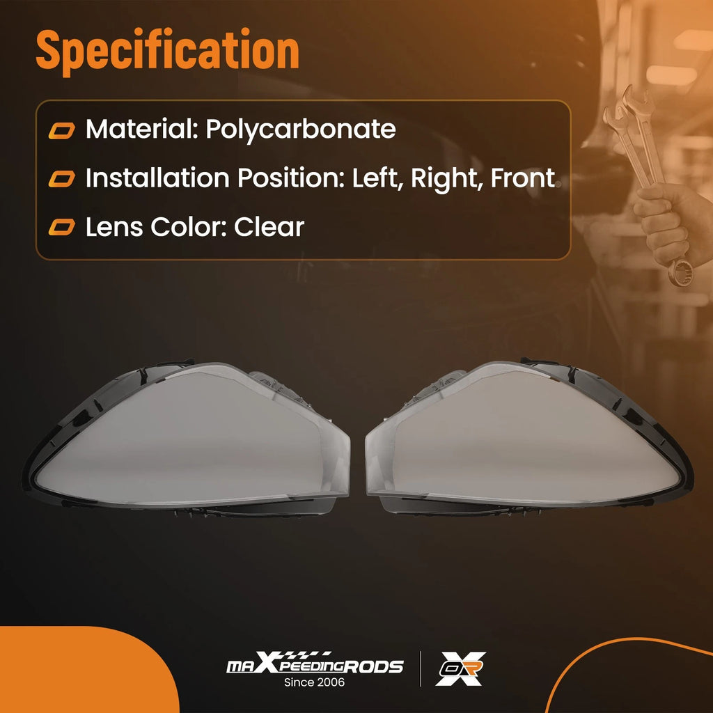 Set of 2 Headlight Lens Covers for Mercedes Benz W117 (2016–2019)