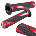 7/8" Gel Rubber Hand Grips for Motorcycle Handle Bars Black & Red