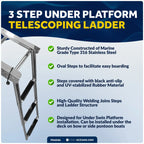 3 Step Telescoping Boat Ladder for Under Platform (Boat Swim Ladder)