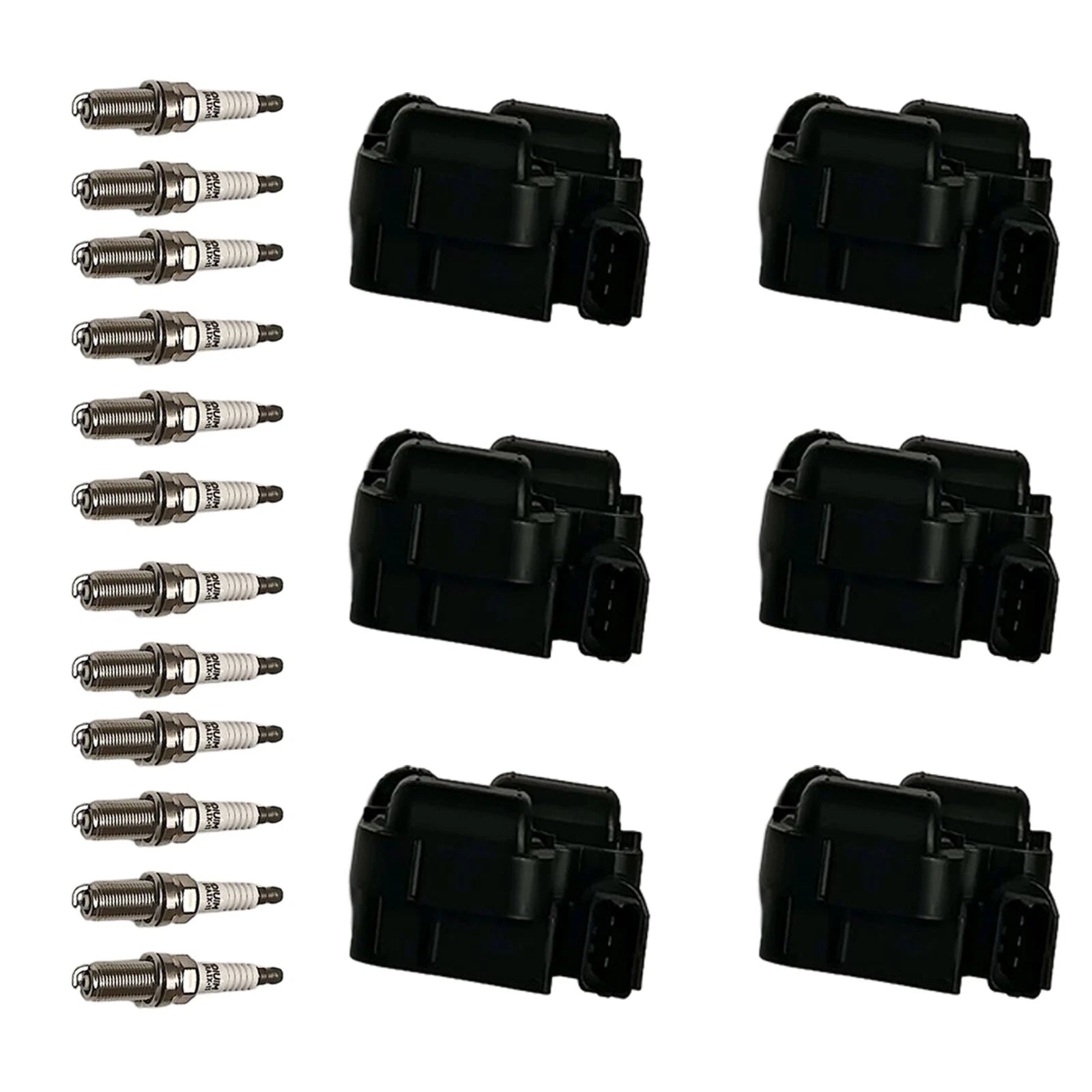 Set of 6 Ignition Coils & 12 Spark Plugs for Mercedes-Benz C-Class