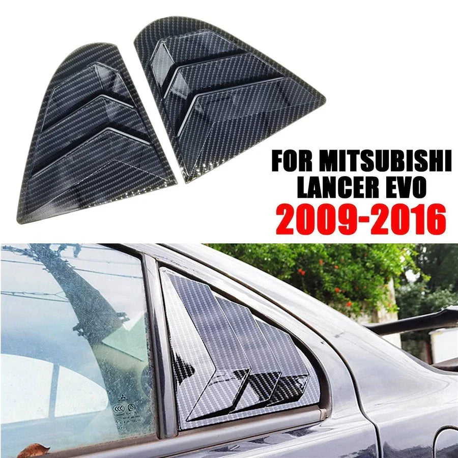 Carbon Fiber Look Quarter Window Louvers for Mitsubishi Lancer EVO (2001-2007)