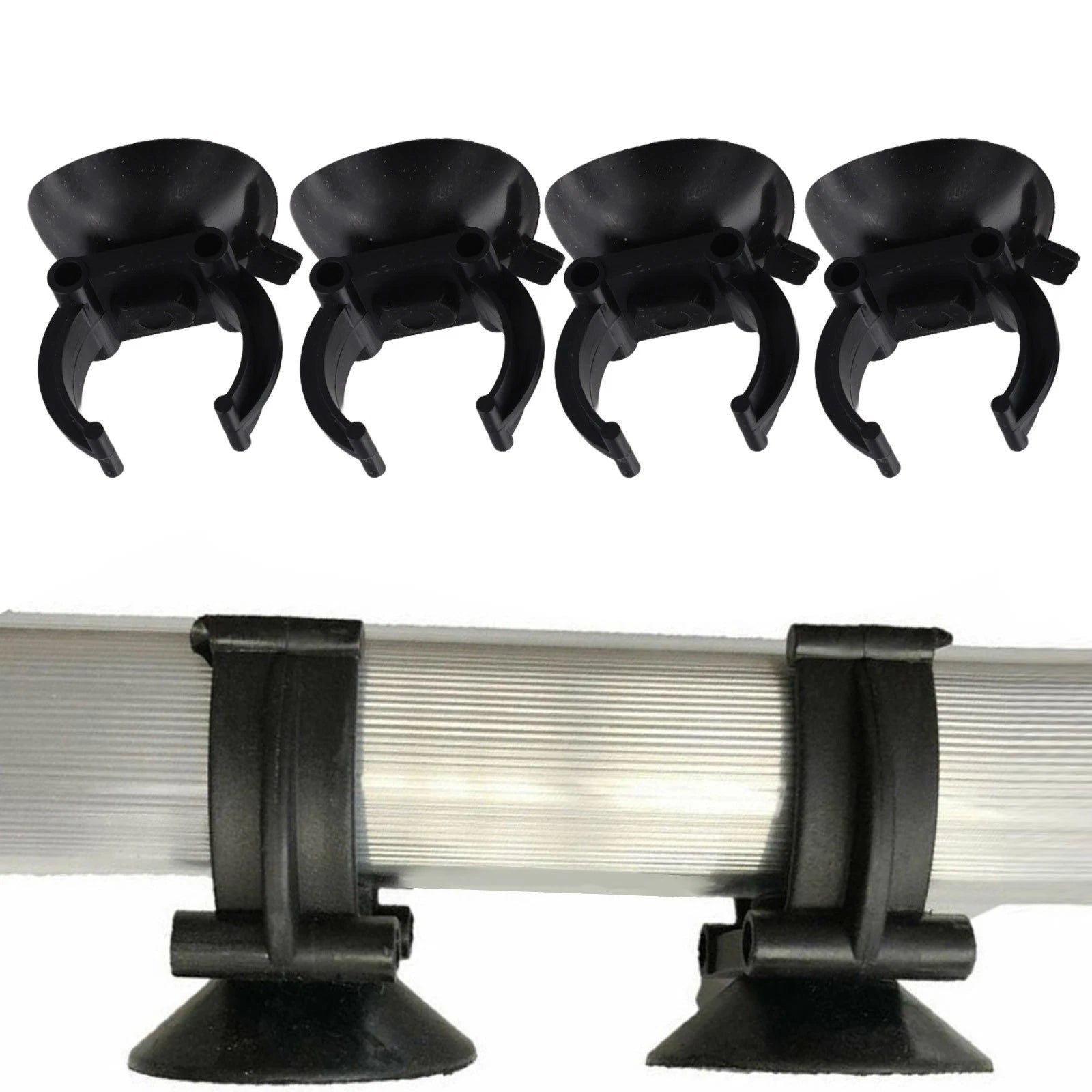 Suction Cup Clips for Aquarium Heater or Rain Bars (Set of 4/8)