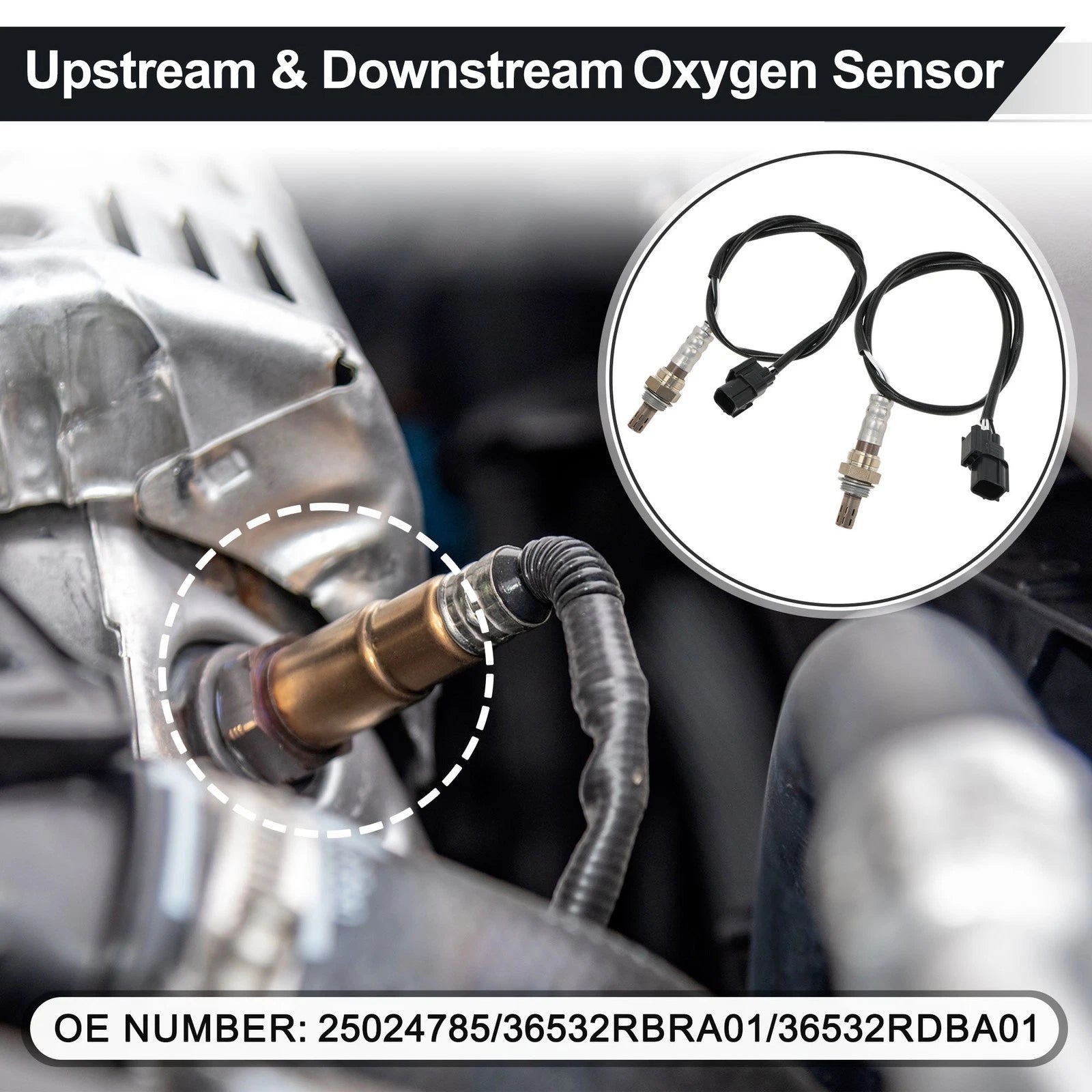 2X Downstream Oxygen Sensor for Honda Accord V6 3.5L (No. 25024785)