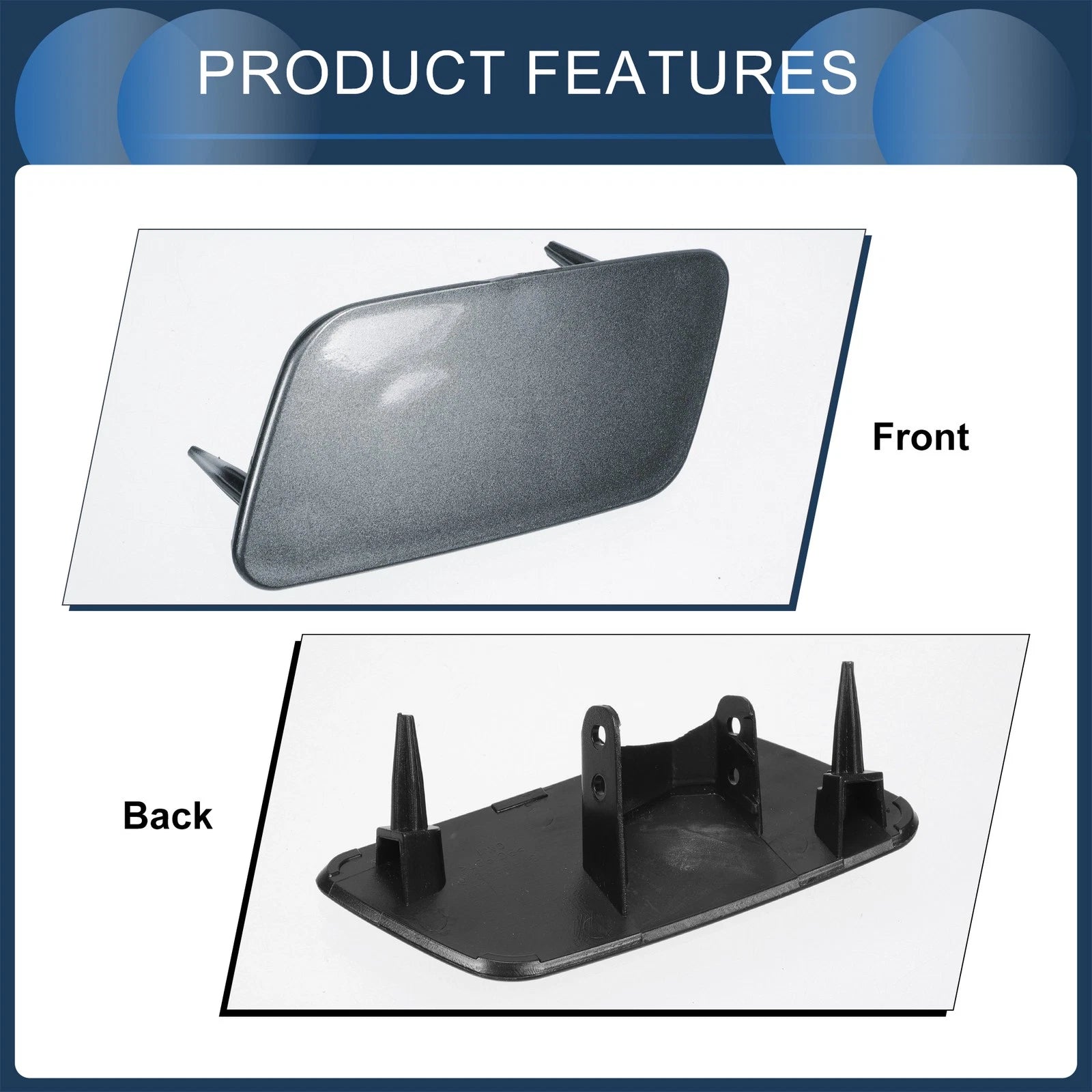 Front Left Washer Nozzle Cover Cap for Audi A3 8V (2016–2020) Gray 1 Pcs