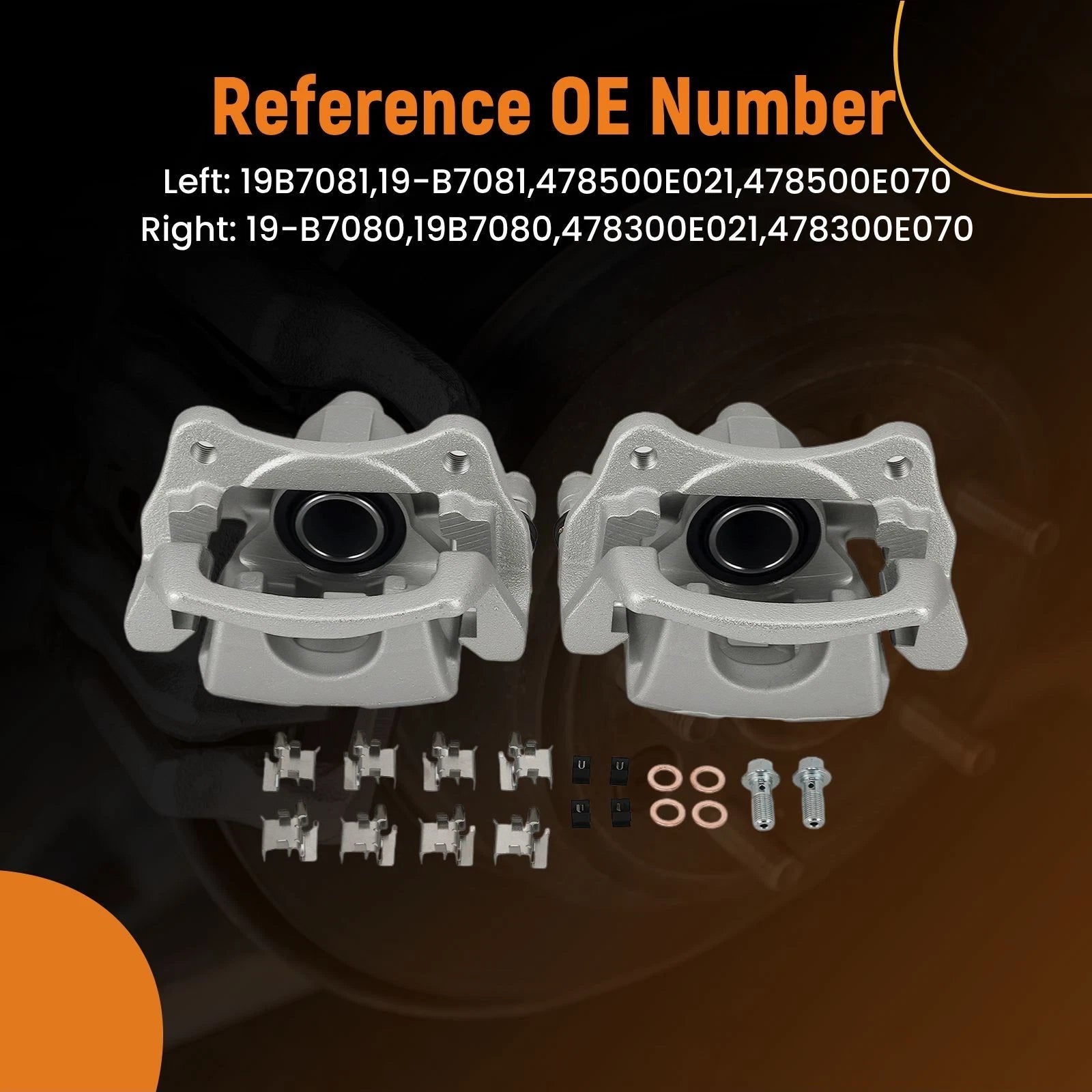 Rear Brake Calipers Pair for Toyota Highlander (2014–2019), Sienna (2011–2020)
