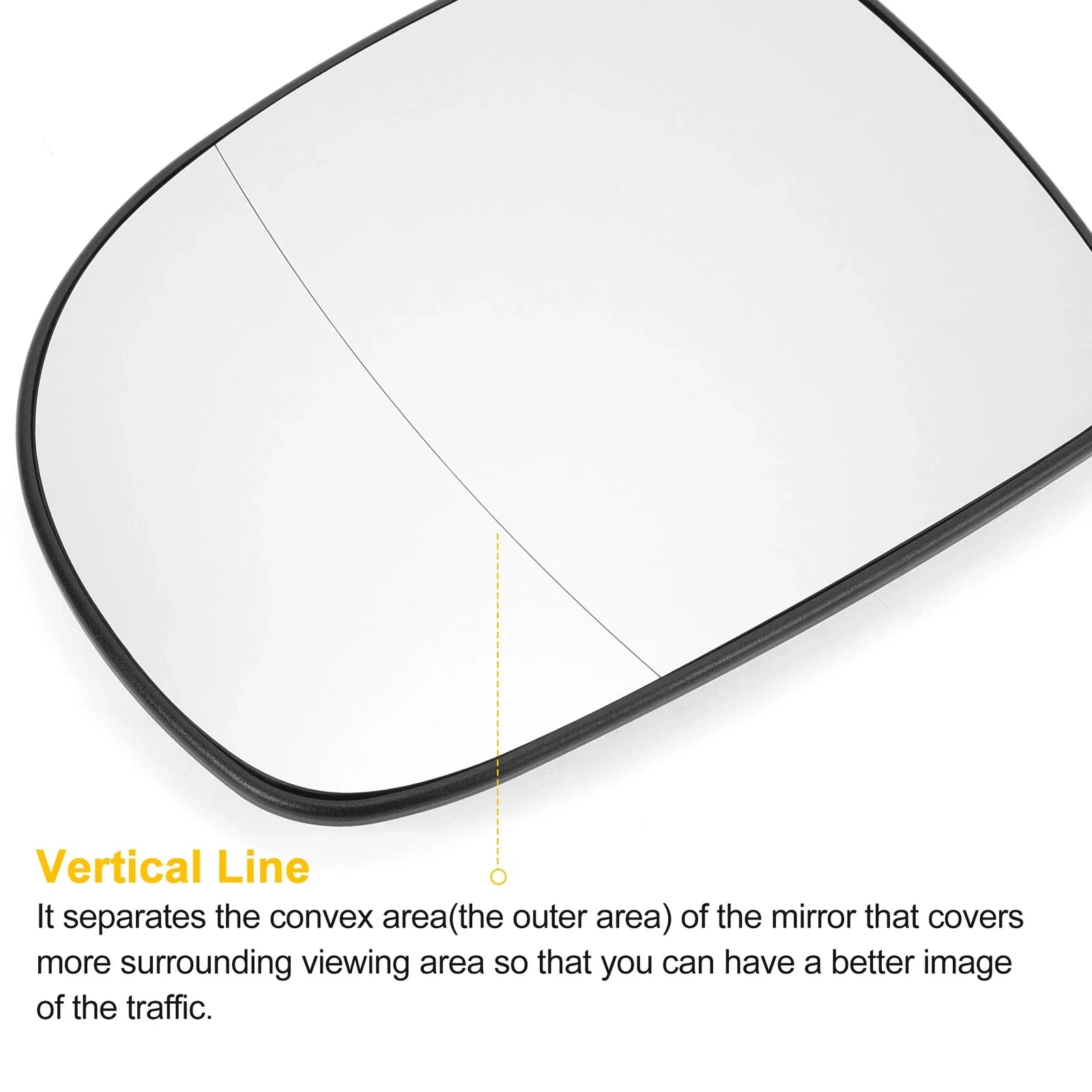 Left Side White Heated Mirror Glass for Mercedes Viano (2003-2010)