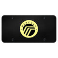 Gold Logo on Black License Plate - Officially Licensed for Mercury