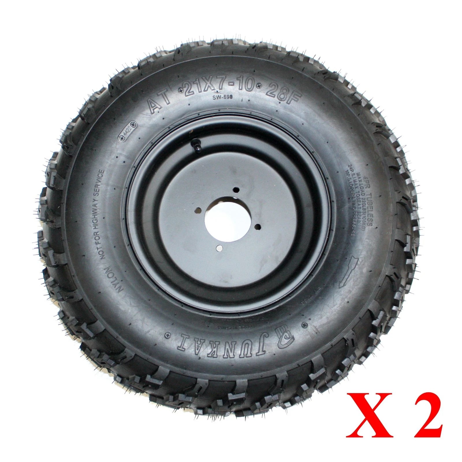 2X Front Wheel Rim Tire 21 X 7 - 10 for 250cc Quad Dirt Bike ATV Buggy