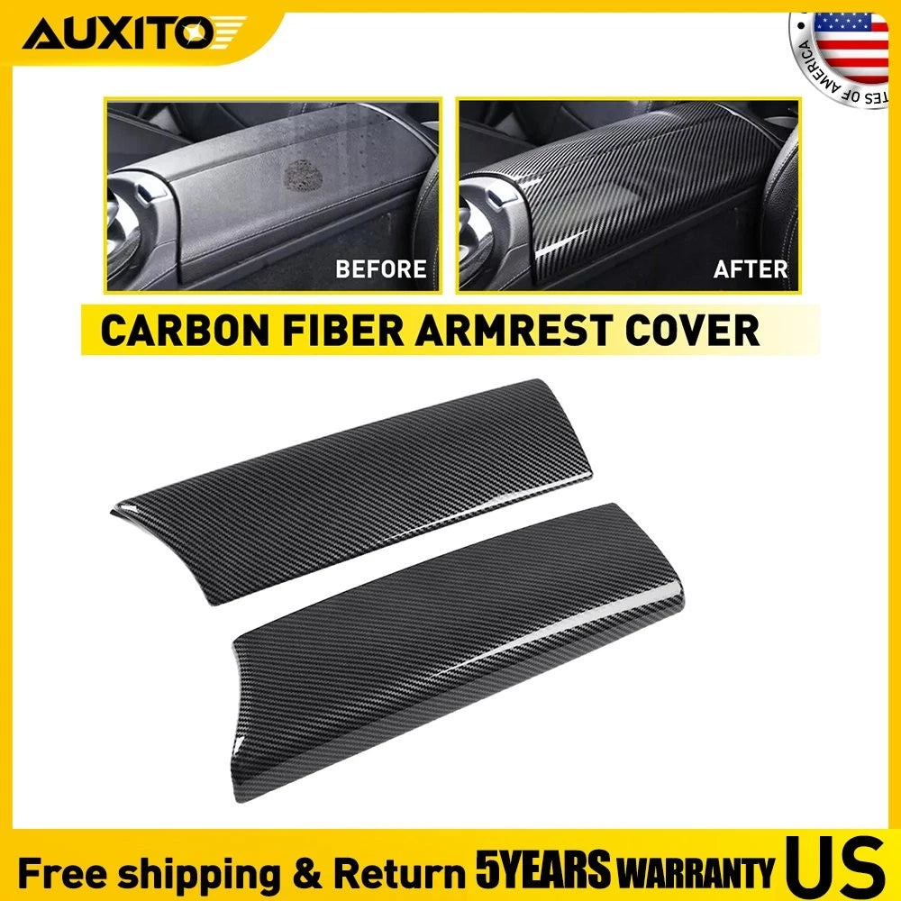 1X Carbon Fiber Center Armrest Box Trim for Mercedes Benz C-Class (2015–2021)