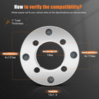 2X 1" Wheel Adapters 4x110 to 4x137 12x1.5 for Mazda RX-7 (1979–1985)