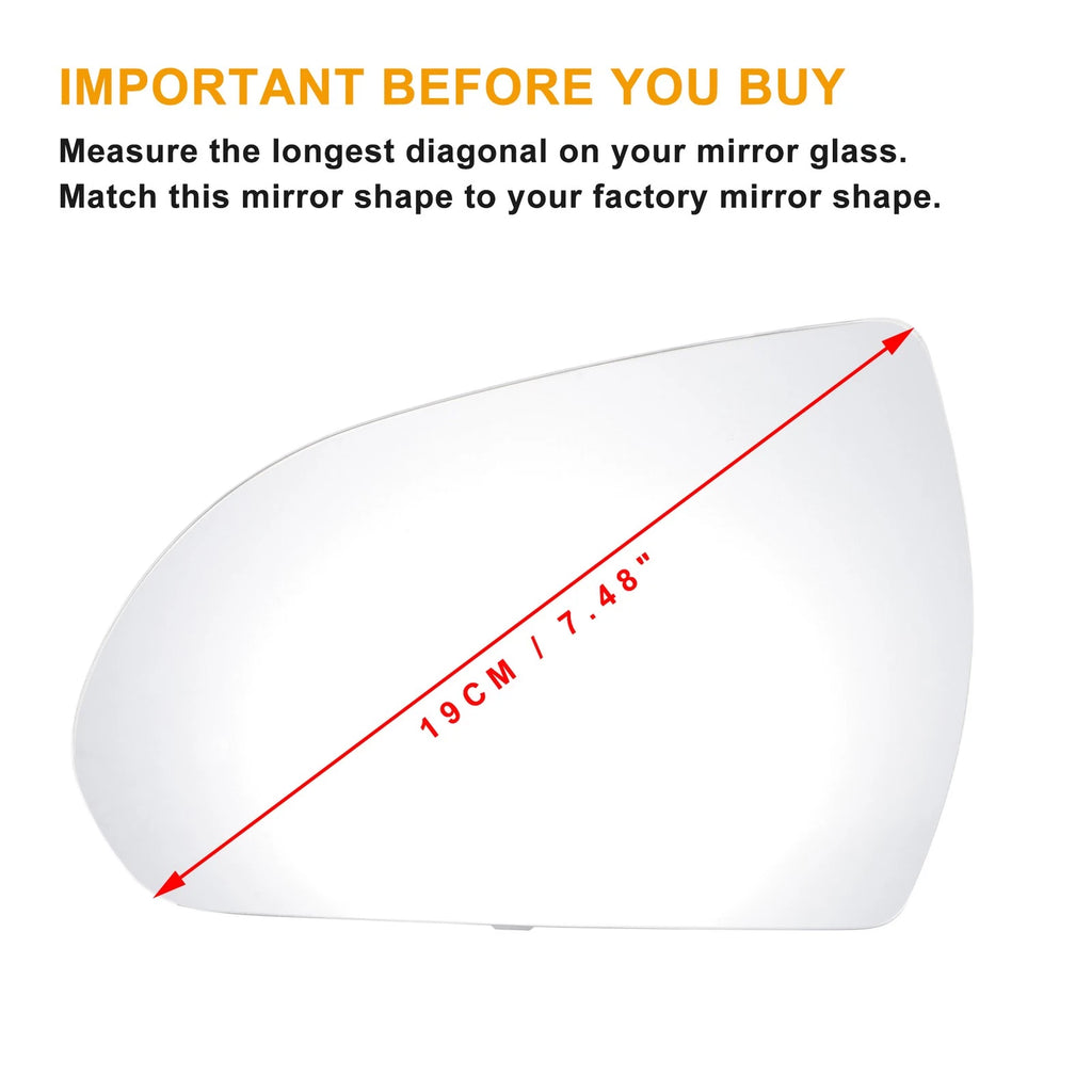 Left Side White Mirror Glass for Hyundai Elantra (2016–2018)