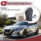 1 Pc Gear Shift Knob Cover for Nissan Maxima (2016–2023) Blue Faux Leather
