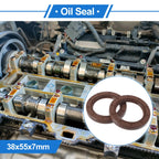 2X Oil Seal Rotary Shaft Seal FKM Rubber 38x55x7mm for [Make Model] 