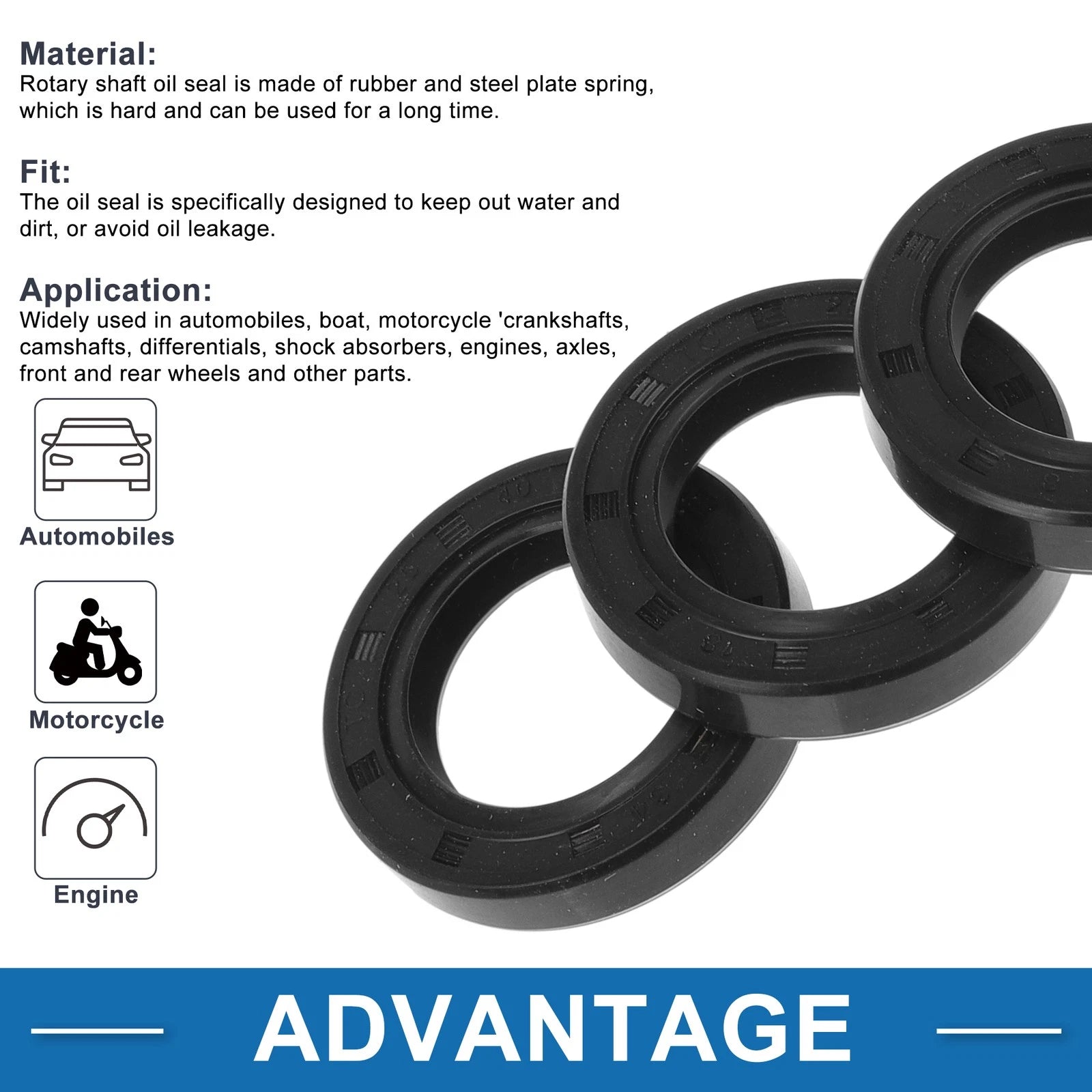 Set of 5 Oil Seal Rotary Shaft Seal 25x40x8mm for Various Models