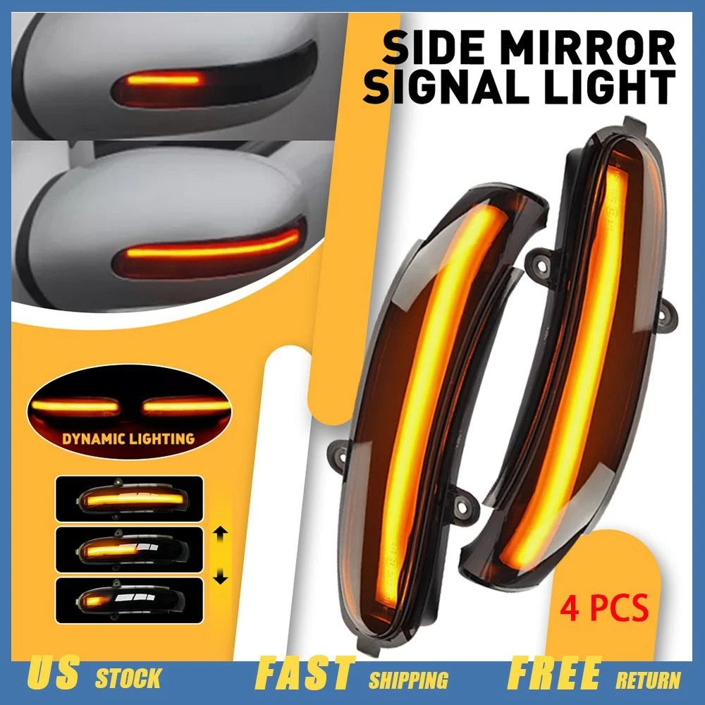 2X Smoke LED Side Mirror Turn Signal Light for Mercedes W203 C-Class (2000–2007)
