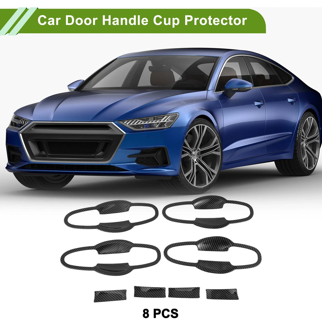 Car Door Handle Cup Protector for Toyota Highlander (2014–2023) - Carbon Fiber Black