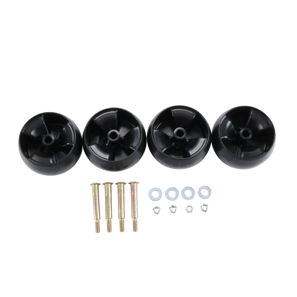 Set of 4 Deck Roller Wheels for Lawn Tractors (5in Diameter)