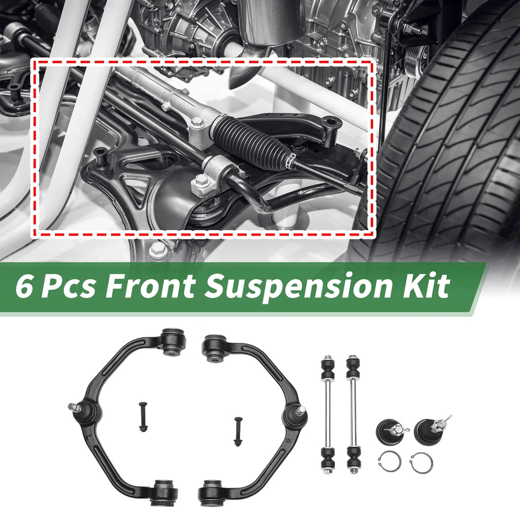6 Pcs Front Upper Control Arms for Ford Ranger (1998–2011) No.K80052/K80054