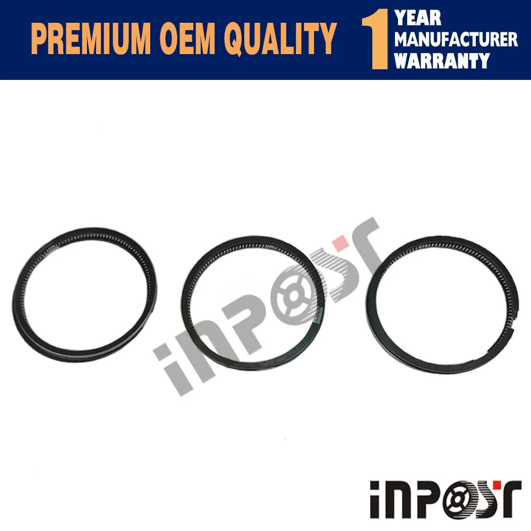 Set of 3 D905 Piston Rings STD 72mm for Kubota Tractor Diesel Engine