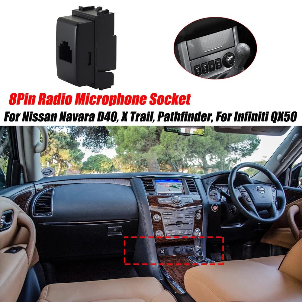 8Pin Radio Microphone Socket for Nissan Sentra B16, Pathfinder, Infiniti QX50, G25
