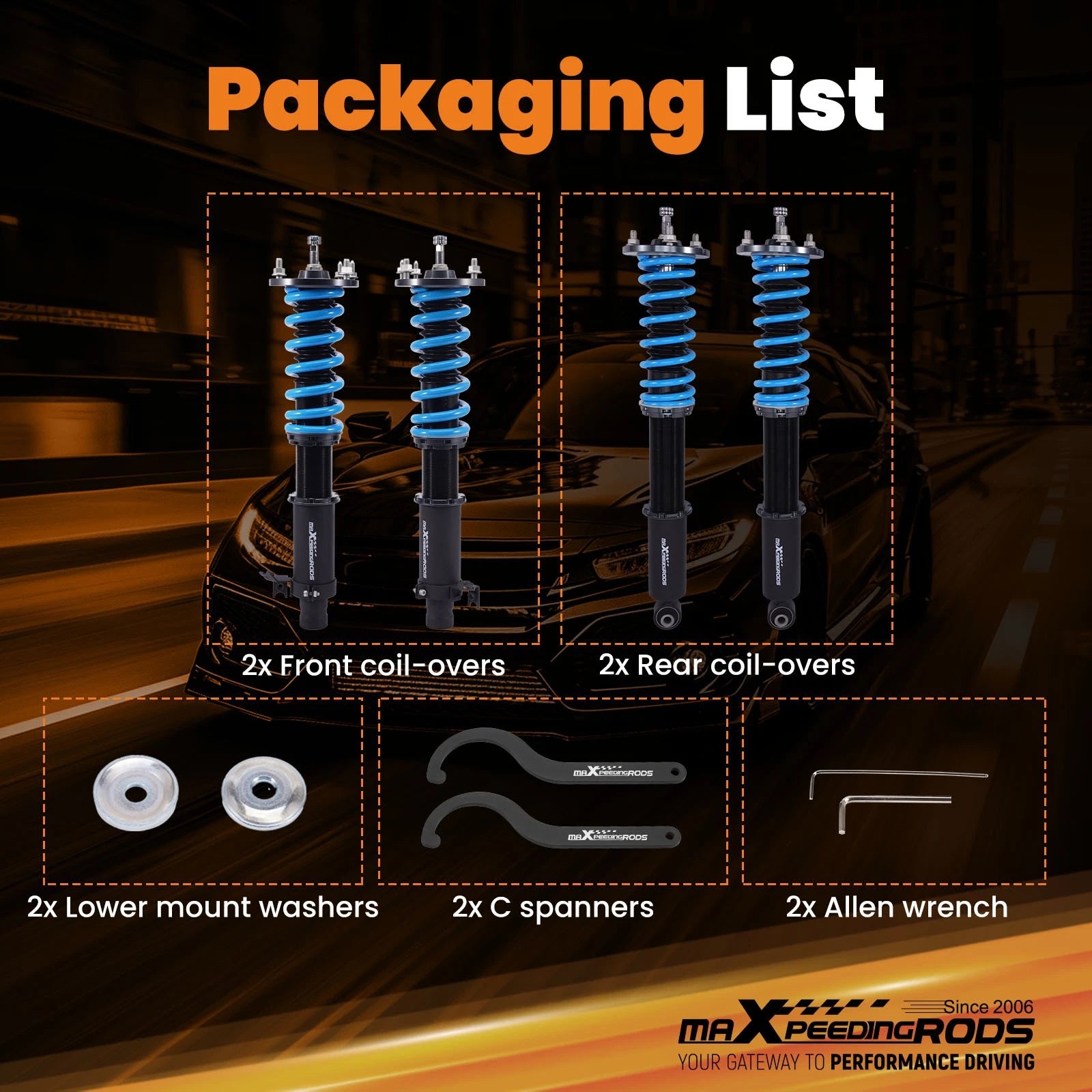 Coilovers Suspension Lowering Kit for Honda Acura RL (1996-2004)