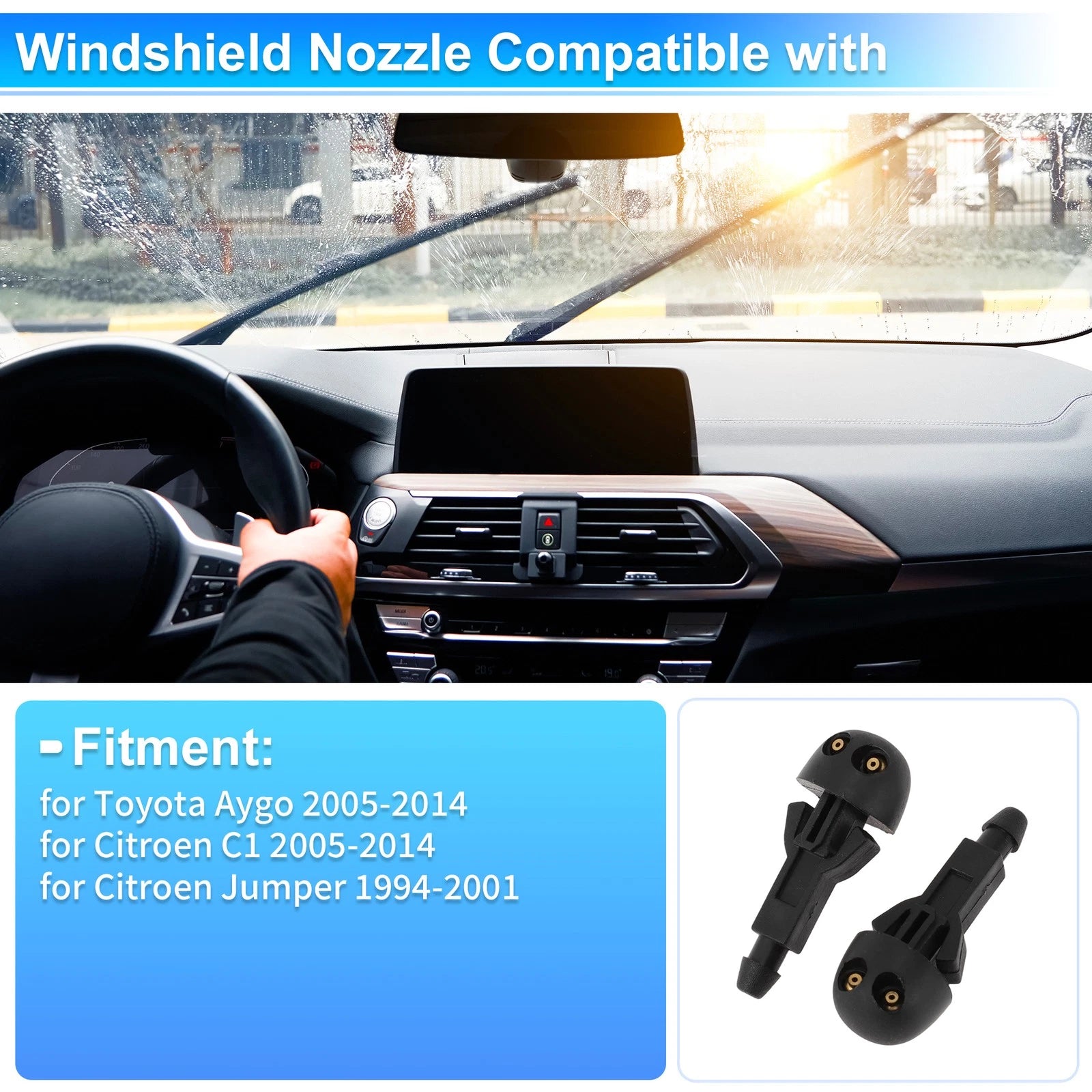 Windshield Washer Nozzle for Toyota Aygo/Citroen C1 (2005–2014) No.6405W3