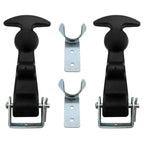 Rubber T Handle Catch Latch Set with Brackets for Car Hood Panel