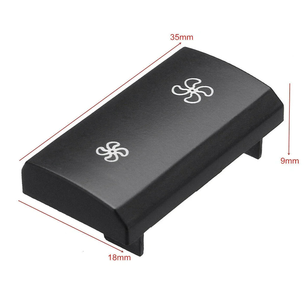 Fan Button for Car A/C Heater Controls Black Plastic Panel