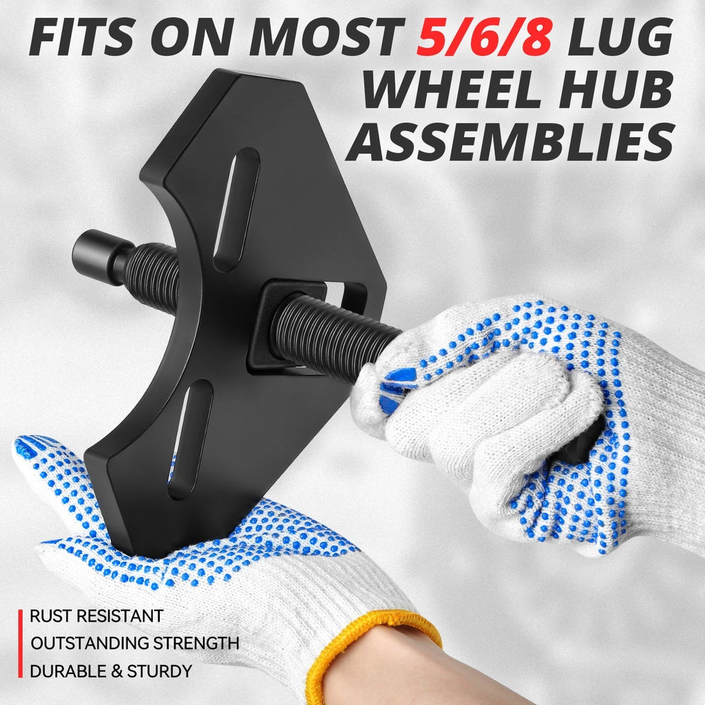 Hub Remover Tool Assembly for 5/6/8 Lug Wheels (0.96'', Black Carbon Steel)