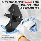 Hub Remover Tool Assembly for 5/6/8 Lug Wheels (0.96'', Black Carbon Steel)