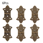 6x Antique Bronze Cabinet Hinge for Wooden Box Wardrobe Door (57mm x 31mm)