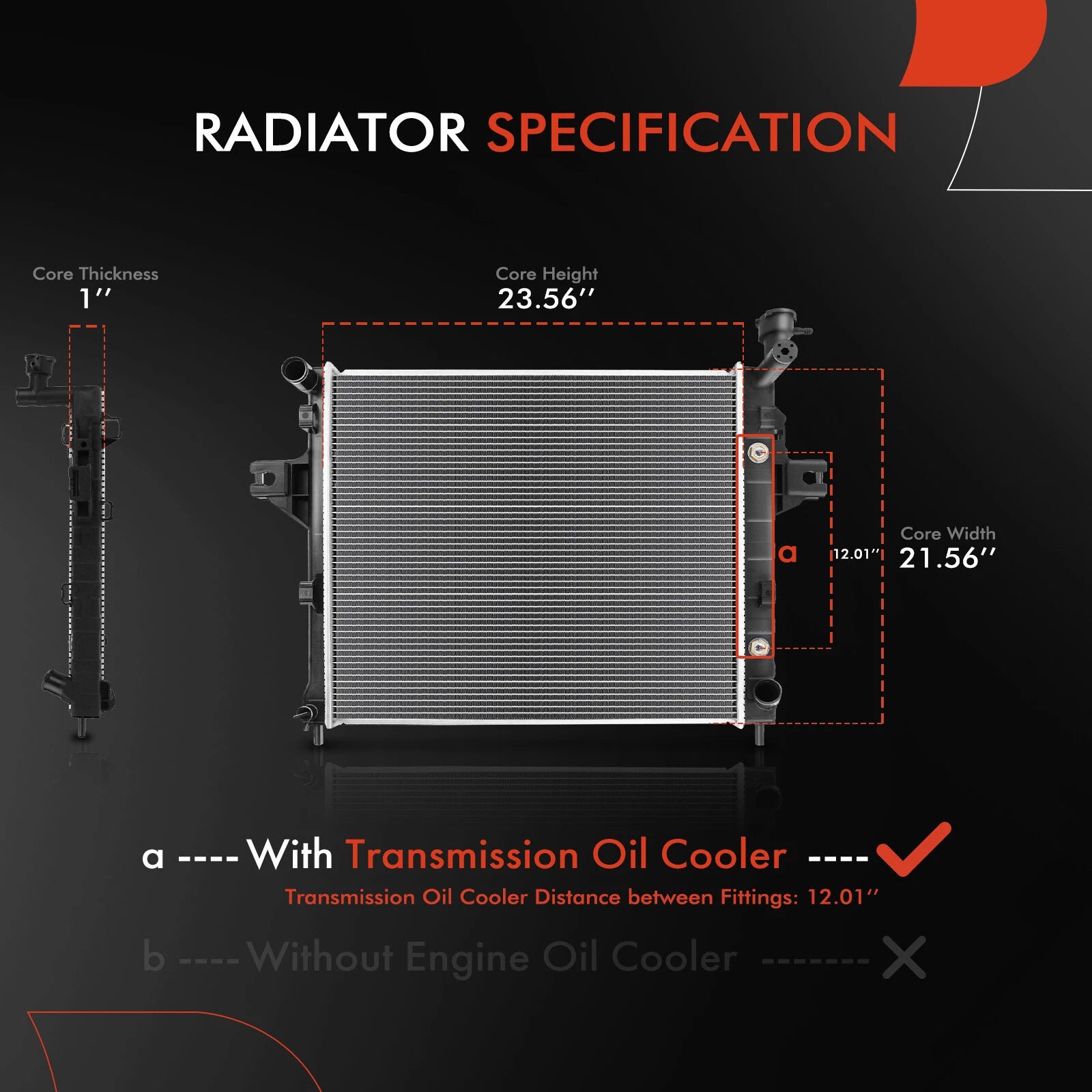 Radiator for Jeep Grand Cherokee WJ (1999–2000) V8 4.7L Automatic