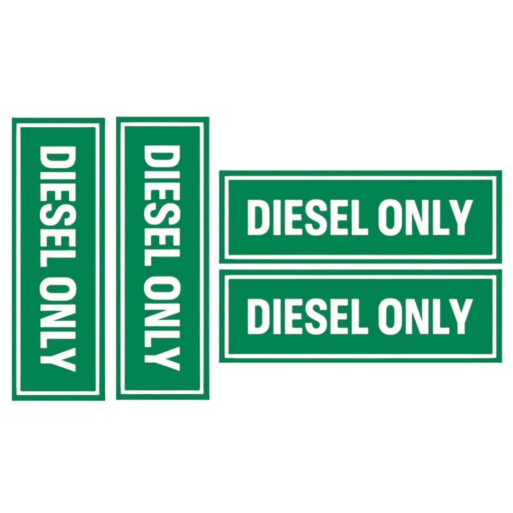 Set of 4 Diesel Only Stickers for Universal Use (Decal)
