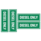 Set of 4 Diesel Only Stickers for Universal Use (Decal)