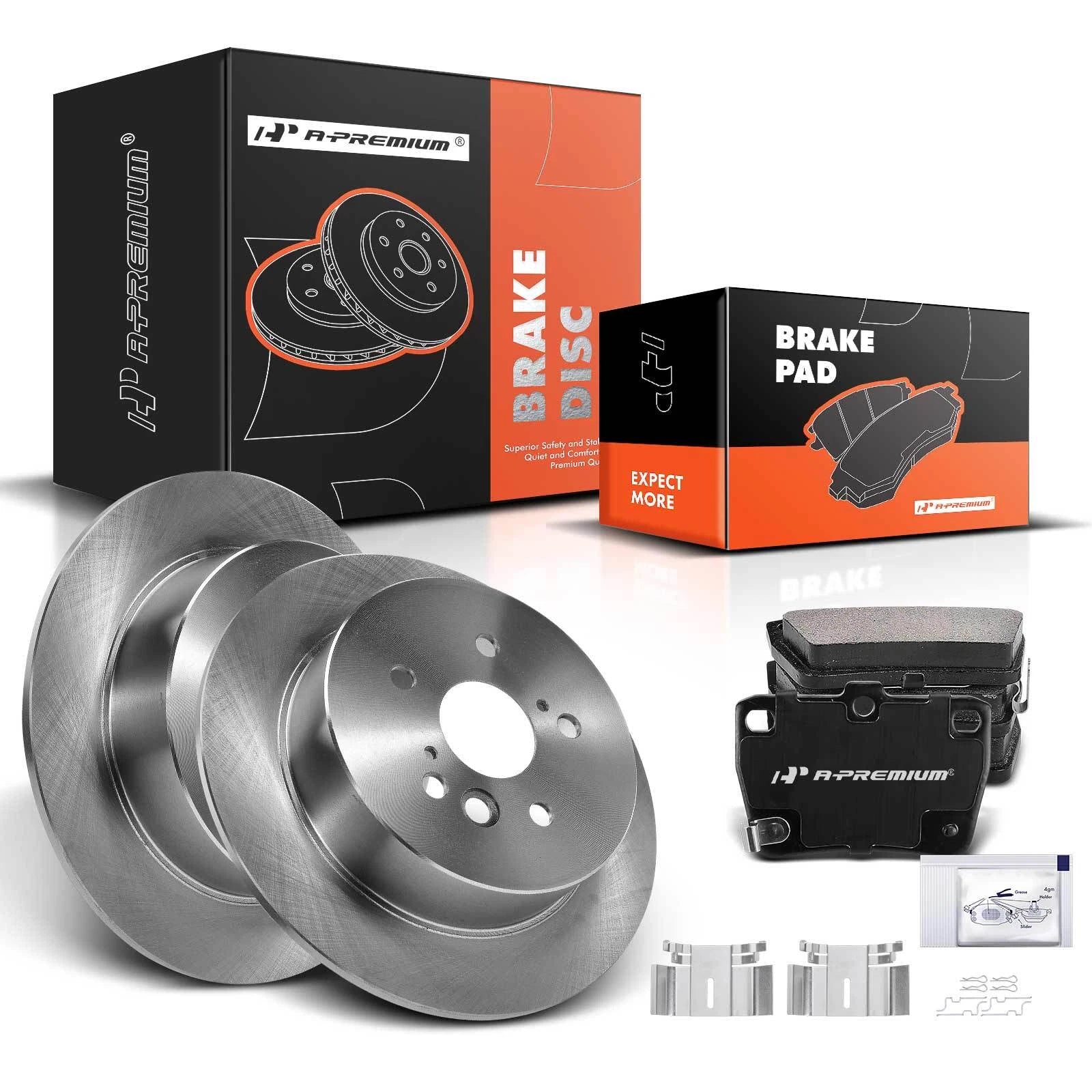 Ceramic Brake Pads & Rear Disc Rotors for Toyota RAV4 (2004-2005)