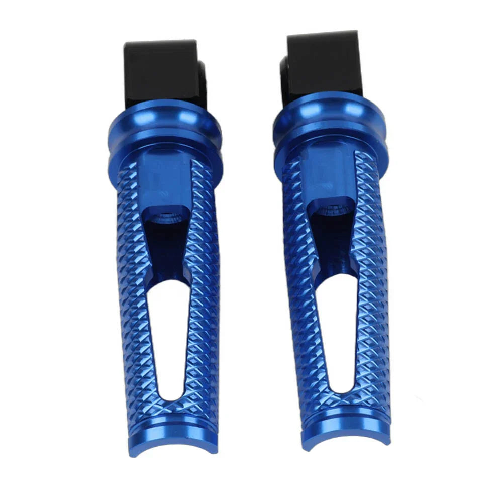 Blue Passenger Rear Footrest Pegs for Kawasaki Z300, 400, 650, 900, ZX6R (2015-2023)