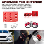 Red Tow Hook License Plate for Lexus IS 2006-2024 + Air Valve Cap