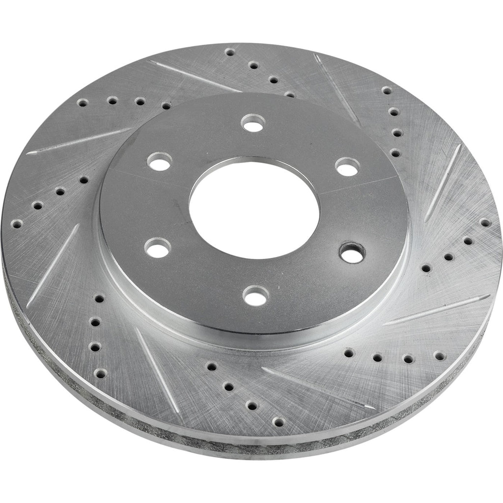Disc Brake Rotor and Pad Kit for Nissan Titan (2004–2005) Front Cross-Drilled