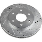 Disc Brake Rotor and Pad Kit for Nissan Titan (2004–2005) Front Cross-Drilled