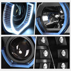 Blue LED 3D Crystal U-Halo Projector Headlight for BMW E90 3-Series (2009–2012)