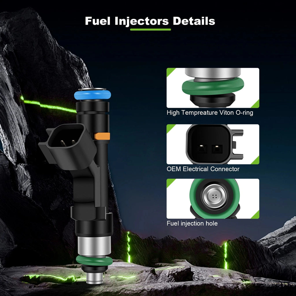 Set of 4 Fuel Injectors for Ford Fusion Focus Transit Connect C-MAX Lincoln MKZ (2.0L)