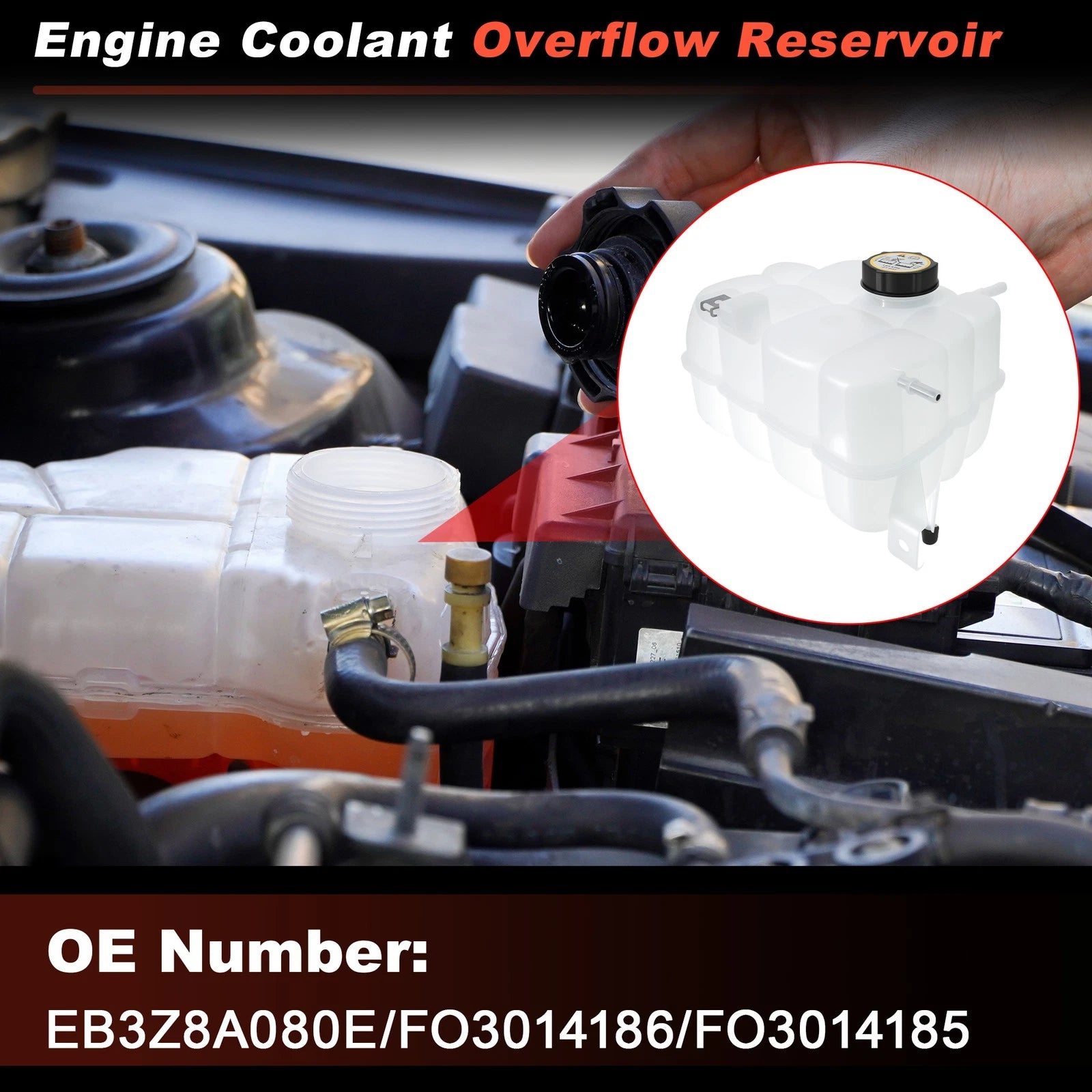 Coolant Expansion Reservoir Tank with Cap for Ford Ranger (2019–2023) EB3Z8A08