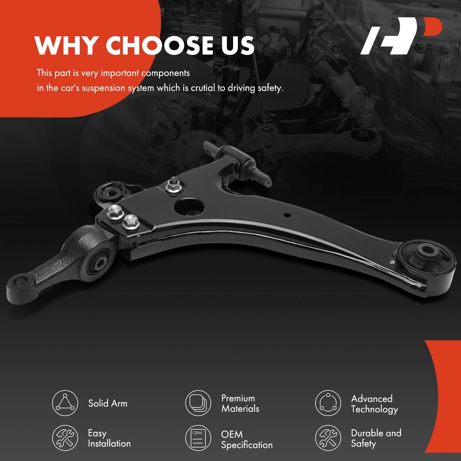 Front Right Lower Control Arm for Hyundai Sonata (2001-2005) Kia Optima