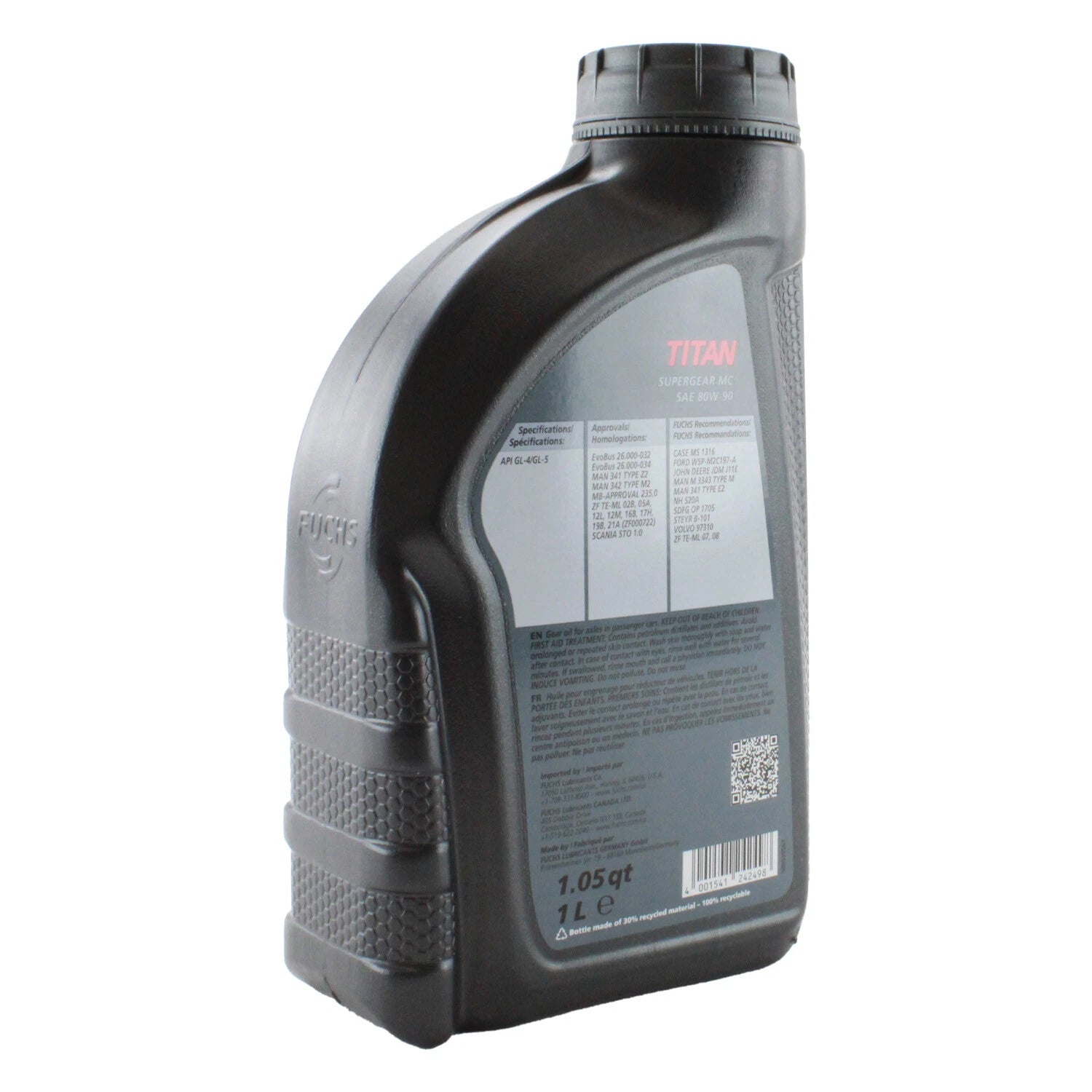 Fuchs Titan Supergear MC SAE 80W-90 Gear Oil for Acura Audi BMW MB Lexus (1L)